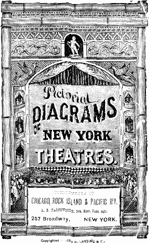 Cover of Pictorial Diagrams of NY Theaters, 1883.