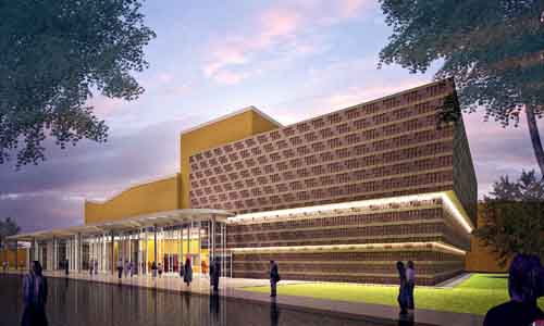 Front Entrance and Black Box Exterior Rendering