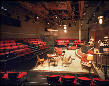 Photo of Laboratory theater with set for HOT L Baltimore